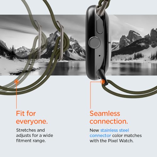 Rrip ore Spigen Lite Fit për Google Pixel Watch 41mm, nylon Solo Loop, khaki
