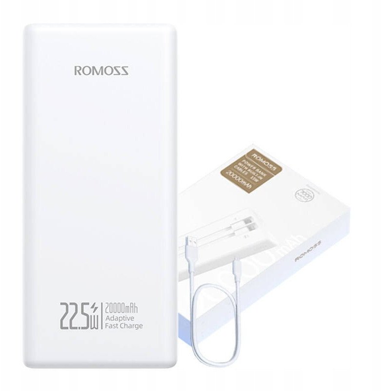 Set powerbank Romoss PRC20, 2 copë, 20000 mAh, 22.5W, i bardhë