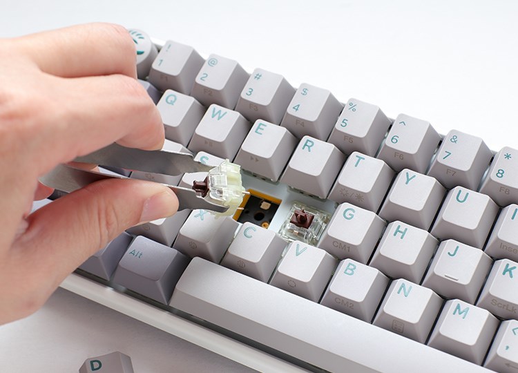 Tastierë lojërash Ducky One 3 Mist Mini, RGB LED, Cherry MX Silent Red, e hirtë