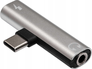 Adapter audio Akyga AK-AD-71, USB C në 3.5 mm, me DAC, gri