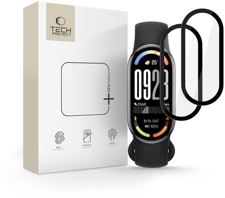 Qelq mbrojtës Tech-Protect Glass Flex Plus, për Xiaomi Smart Band 10 10 NFC, 2 copë, i zi