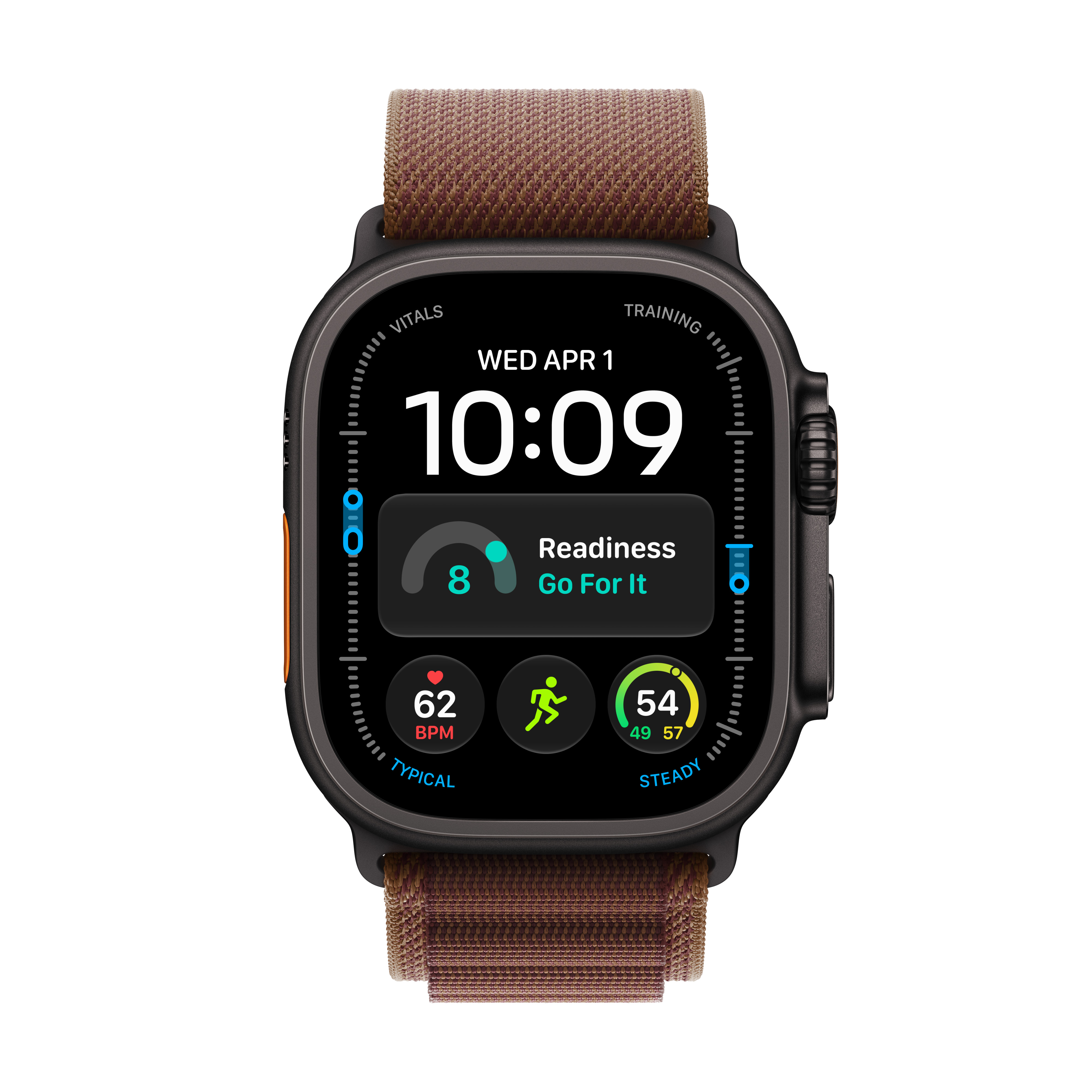 Apple Watch Ultra 4 Cellular 49mm Black Titanium Case with Burgundy Alpine Loop, L