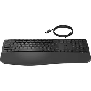 Tastierë HP 480 Comfort, me kabllo USB, madhësi e plotë, e zezë