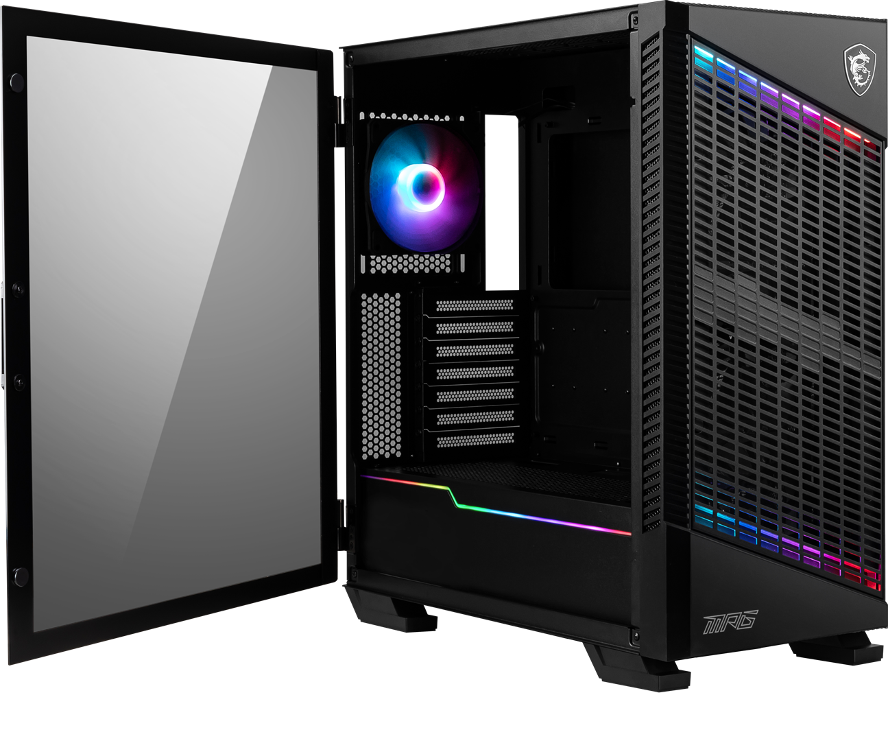 Kase gaming MSI MPG Velox 100P Airflow ARGB, ATX, xham i temperuar, e zezë