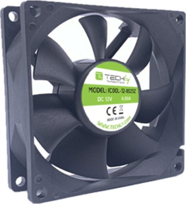 Ventilator PC Techly 80mm, 12V, i zi