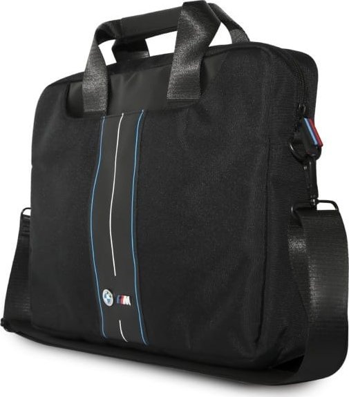 Çantë laptopi BMW BMCB15COMPVSKL, 16", najlon, e zezë me vija blu