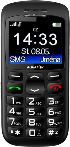 Telefon me pajisje për karikim Aligator A670, i zi