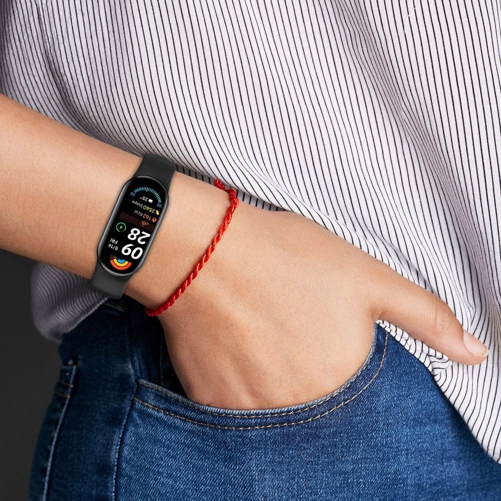 Rrip dore Tech-Protect Iconband Pure për Xiaomi Smart Band 8 9 10 NFC, silikon, i zi