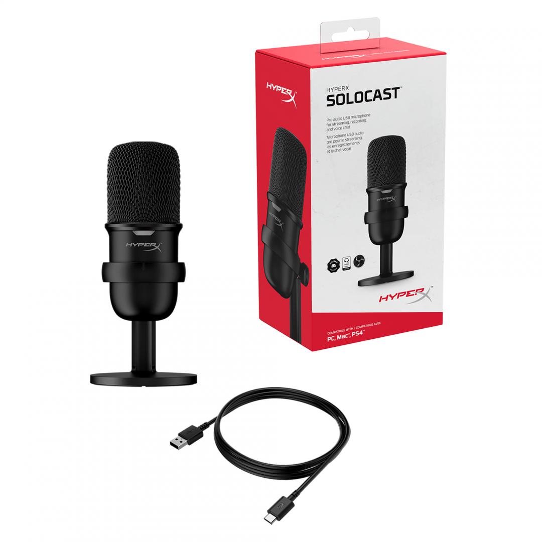 Mikrofon streaming HyperX SoloCast 4P5P8AA, USB, kardioid, i zi