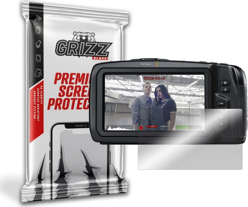 Mbrojtës ekrani GrizzGlass Hybrid Glass, për BlackMagic Pocket 6K, transparent