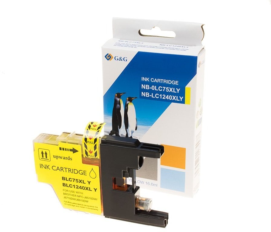 Kartutshë boje G&amp;G Compatible Brother LC1240Y, e verdhë, 600 faqe