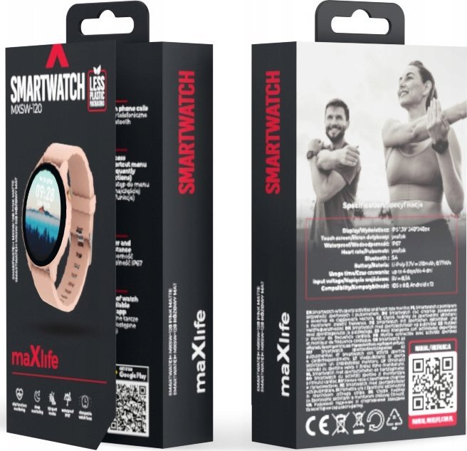 Orë inteligjente Maxlife MXSW-120, Bluetooth, IP67, rozë