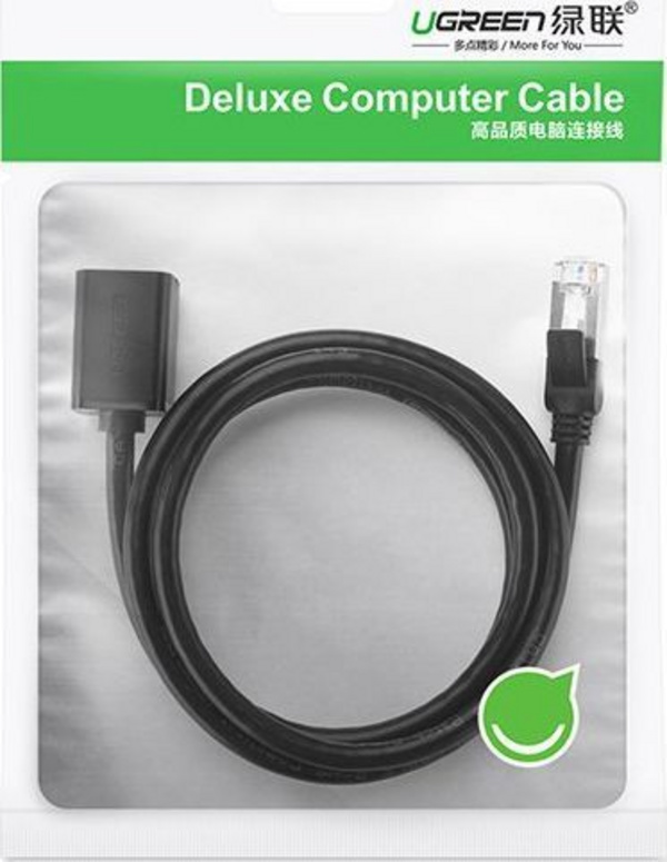 Кабел продолжувач за мрежа UGREEN 11283, Ethernet RJ45 Cat 6, 5m, црн