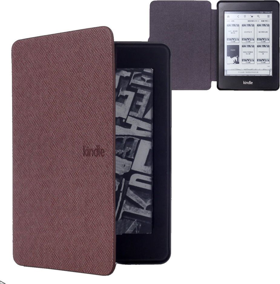Këllëf Magnes Slim Case për Kindle Paperwhite 4, me mbrojtje automatike, kafe