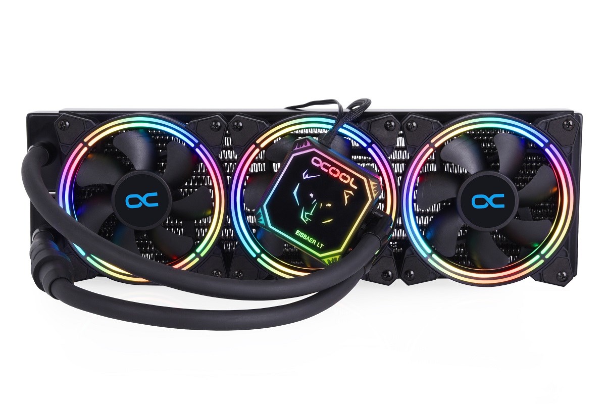 Ftohës me ujë Alphacool Eisbaer Aurora LT360, 360mm, ARGB, i zi