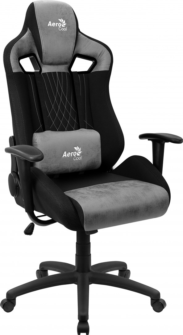 Karrige lojërash AeroCool EARL AeroSuede, 150 kg, e zezë/e hirtë
