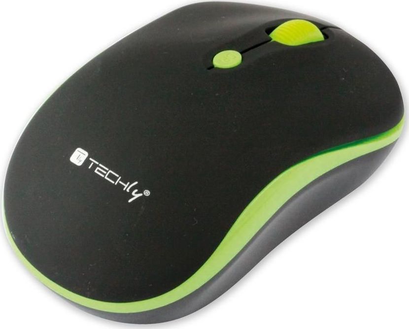 Maus Techly IM, wireless, USB, i zi dhe i verdhë