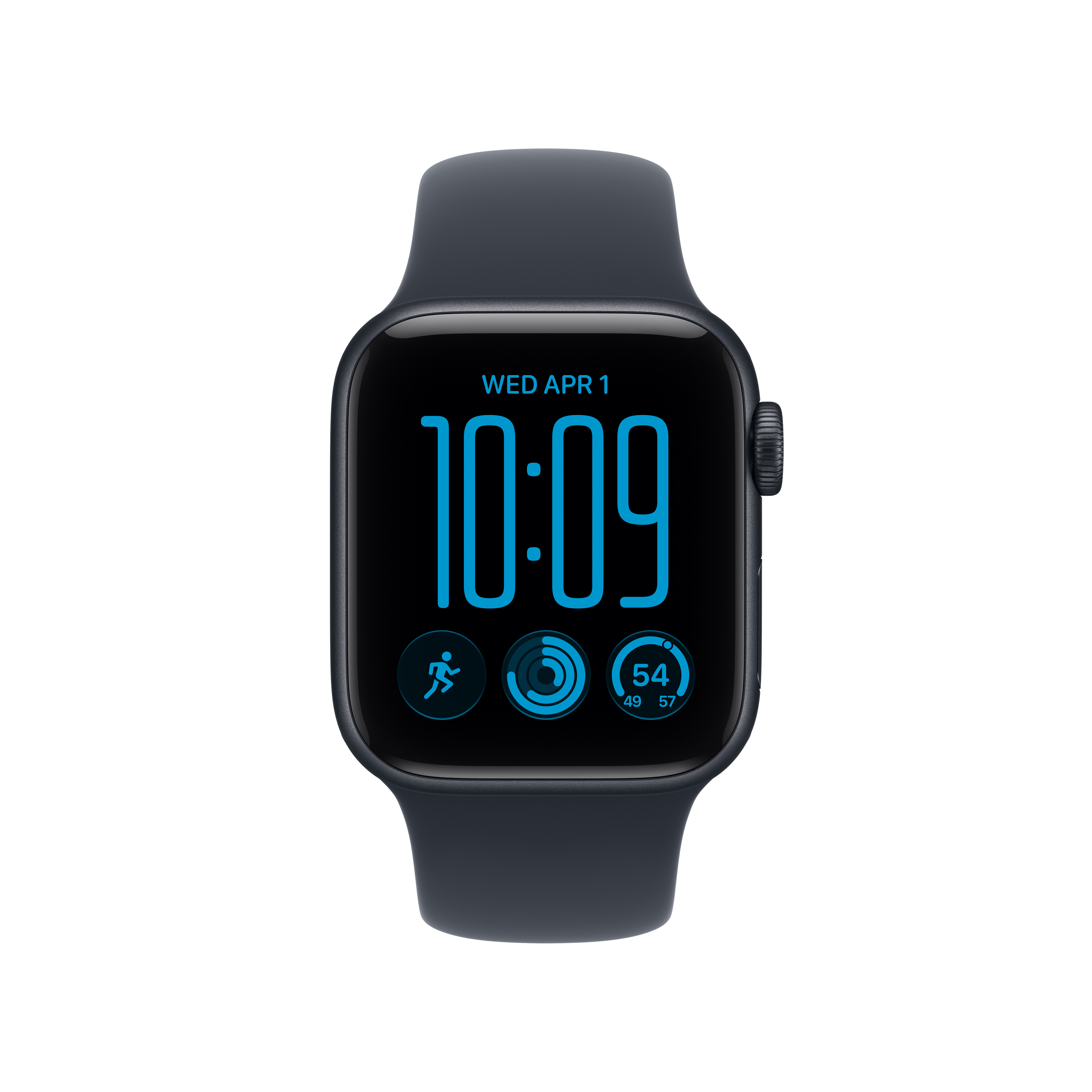 Apple Watch SE3 v2 GPS 40mm Midnight Aluminum Case with Navy Blue Sport Band, S/M