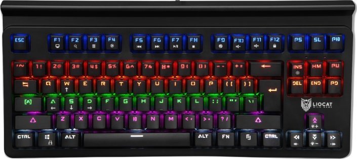 Tastierë mekanike LioCat KX 365, Outemu Blue, 87 taste, me ndriçim LED Rainbow