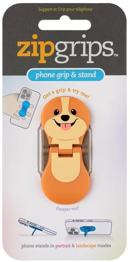 Mbajtëse telefoni ZipGrips, ultra e hollë, qëndrim vertikal dhe horizontal, e zezë