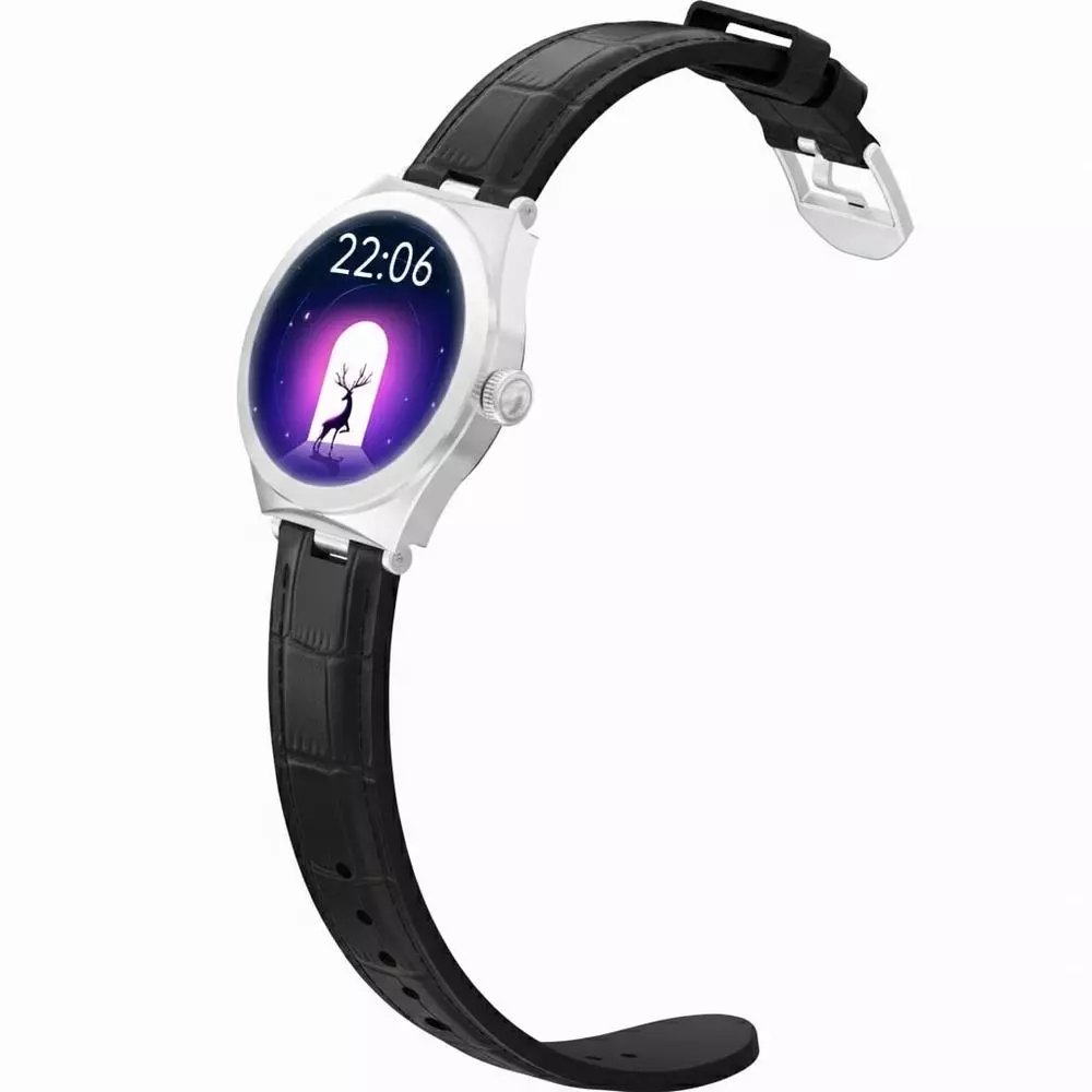 Smartwatch Gravity GT25-8, ekran inteligjent, funksione sportive, argjend e zezë
