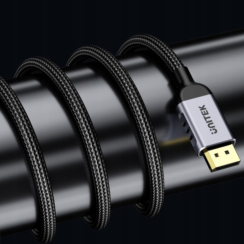 Kabllo DisplayPort Unitek, 2.1, 8K 120Hz, 3m, e zezë