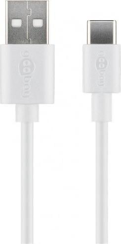 Kabllo USB Goobay USB A në USB C, 0.5 m, e bardhë