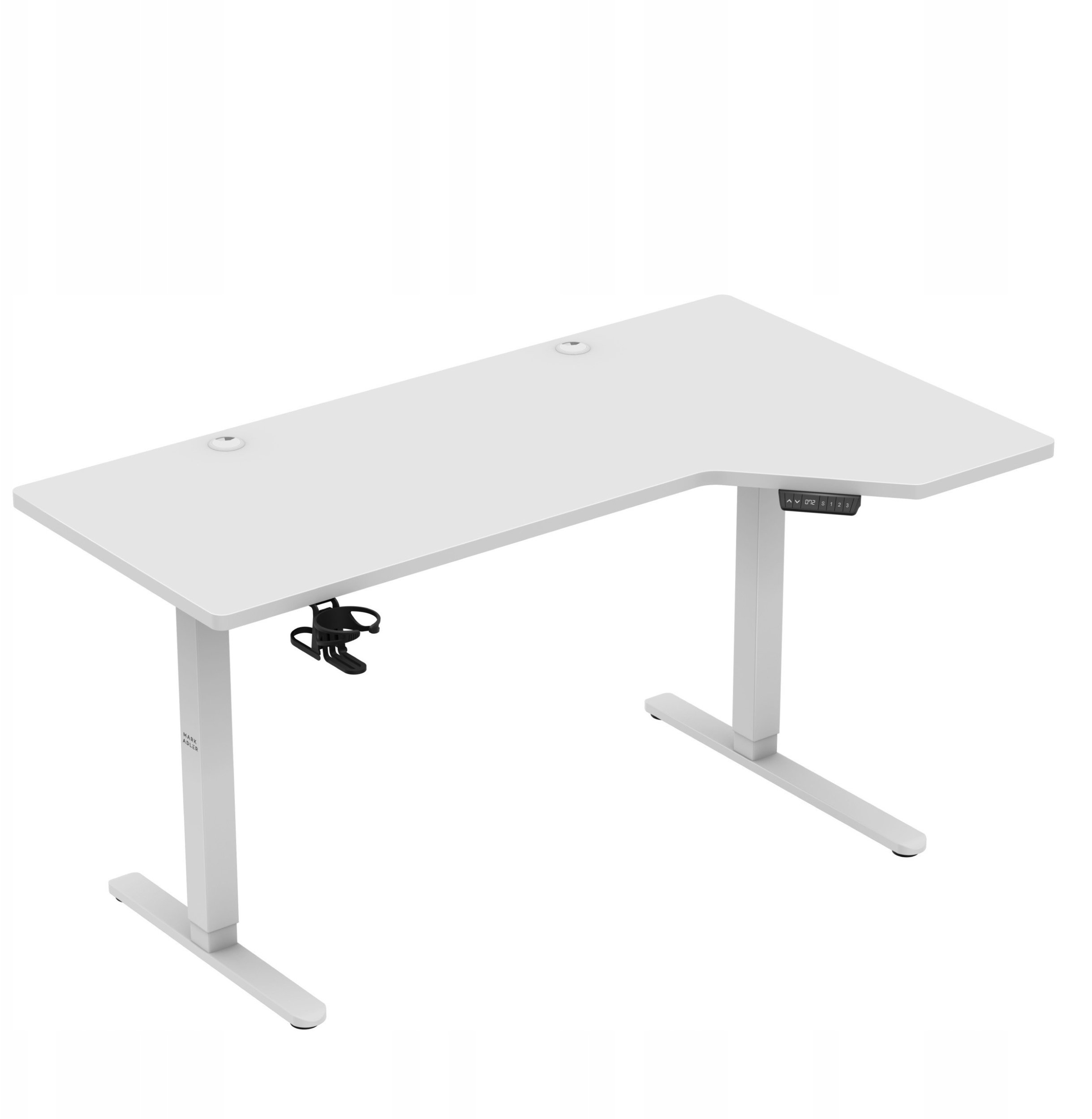 Tavolinë elektrike Mark Adler Leader 9.1, lartësi e rregullueshme, USB A dhe USB C, e bardhë