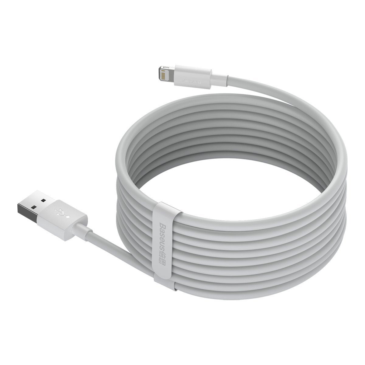 Kabllo USB Baseus Lightning, 2x USB A, 1.5 m, e bardhë