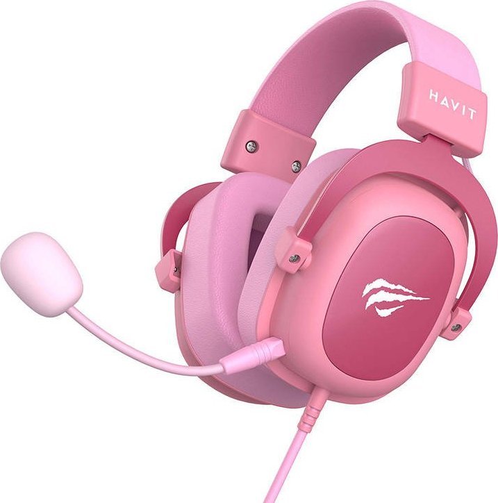 Kufje gaming Havit H2002d, stereo, 3.5mm, rozë