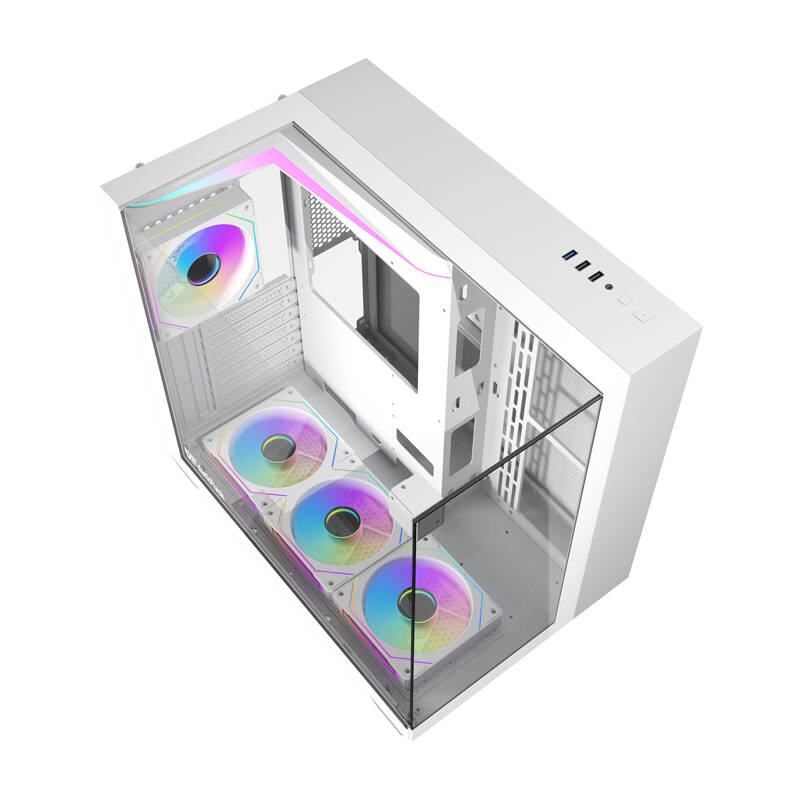 Kuti kompjuteri DarkFlash TH285, ATX Cube, ARGB, e bardhë