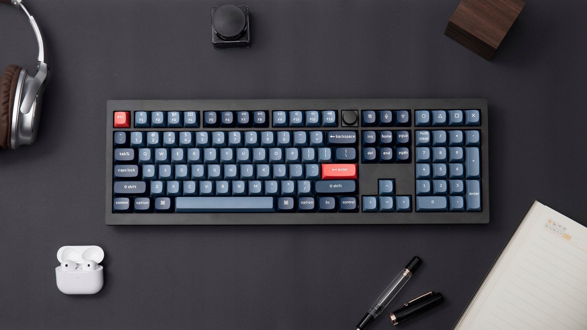 Tastierë mekanike wireless Keychron V6 Max V6M D1, QMK VIA, me knob, e zezë