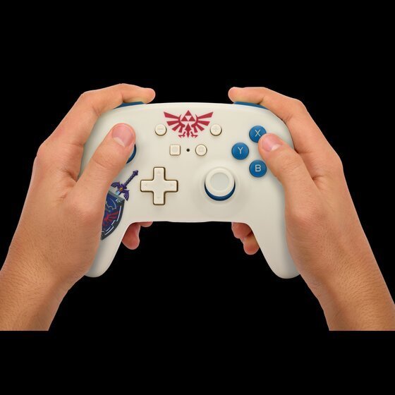 Kontroller PowerA Zelda Sworn Protector, wireless, i bardhë