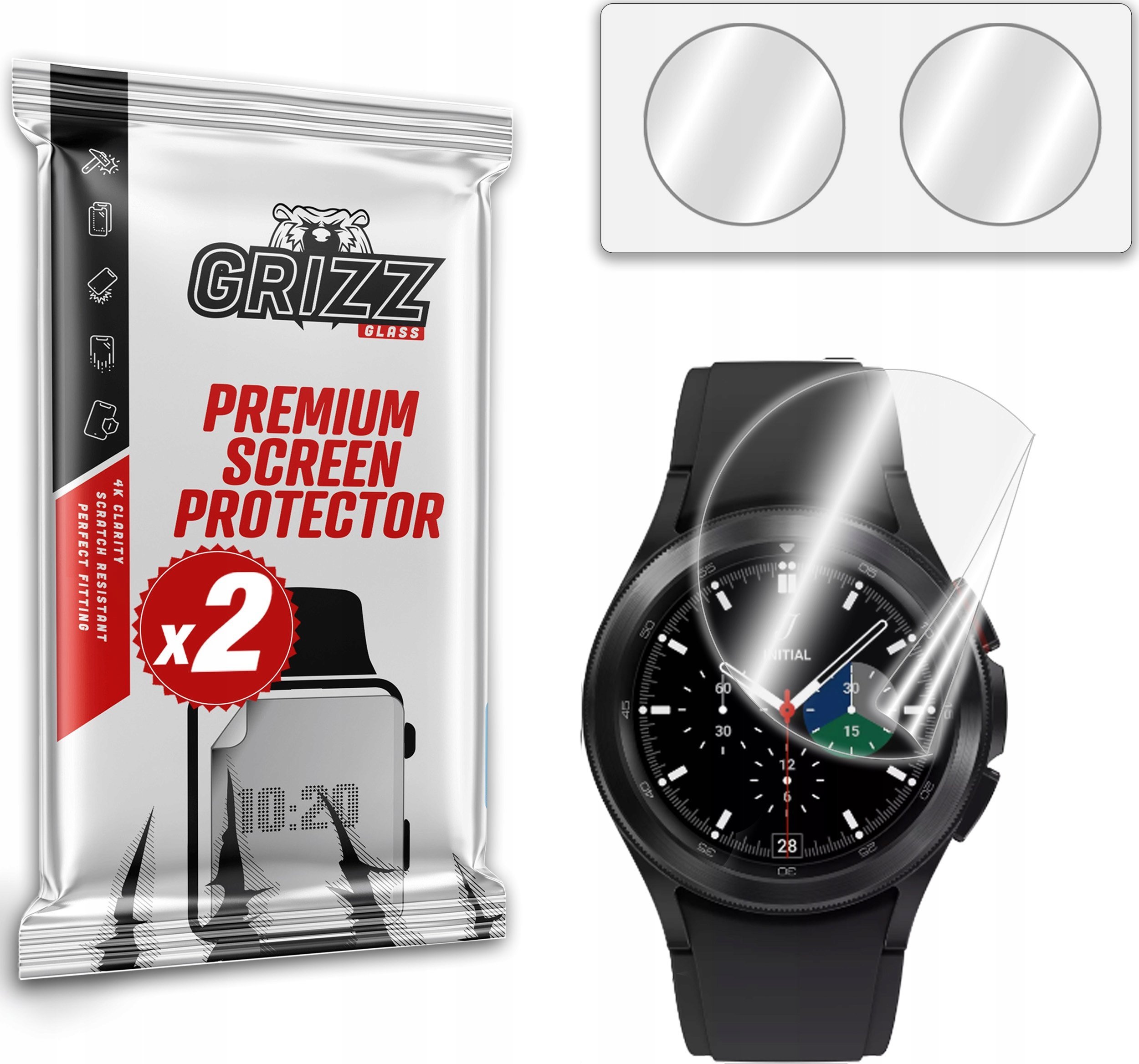 Film mbrojtës keramik GrizzGlass Grizz CeramicFilm, Samsung Galaxy Watch 4 Classic 42mm, transparent