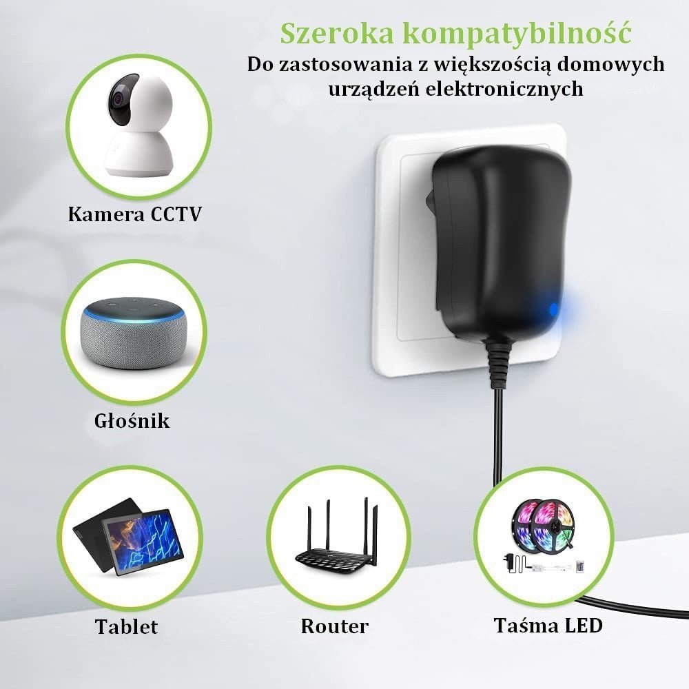 Adapter universal rryme Techly IPW-NTS2250G2, 3-12V 2.25A 27W, portë USB 5V 1A, i zi