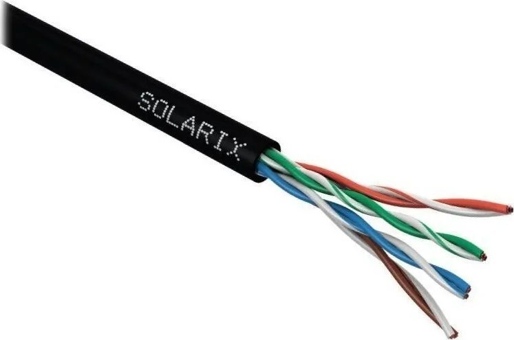 Kabllo rrjeti Solarix SXKD-5E-UTP-PE, Cat5E, 100m, i zi