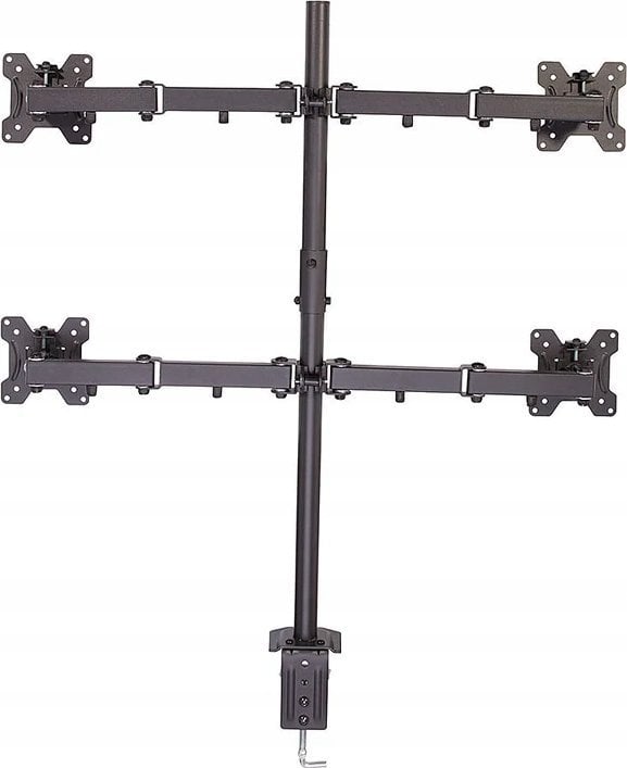 Mbajtëse tavoline për monitorë Lindy 40659, për 4 monitorë 17" 28", çelik, e zezë