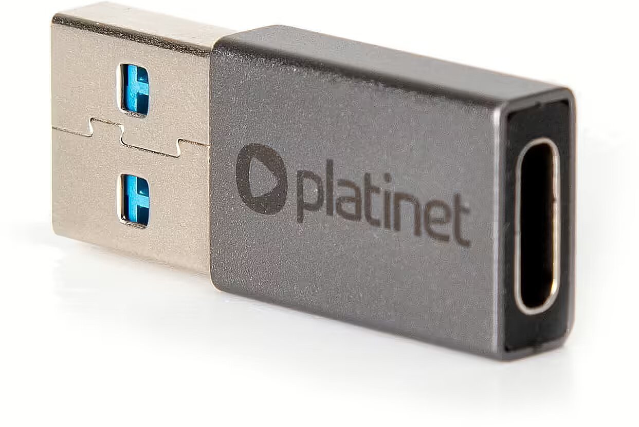 Adaptor USB Platinet USB A në USB C Gen 1, data dhe video, gri