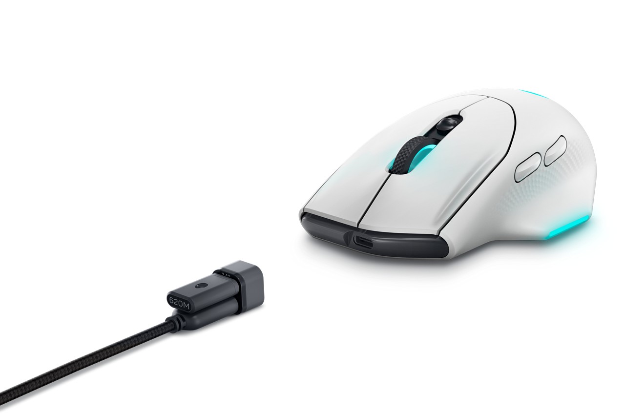 Maus Dell Alienware AW620M RF Wireless, USB Type-C, 26000 DPI, i hirtë