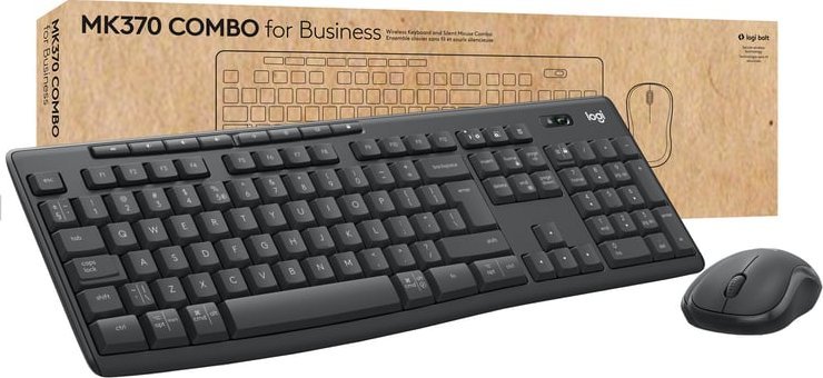 Set tastierë dhe mouse Logitech MK370 Combo for Business, wireless, Silent Touch, i zi