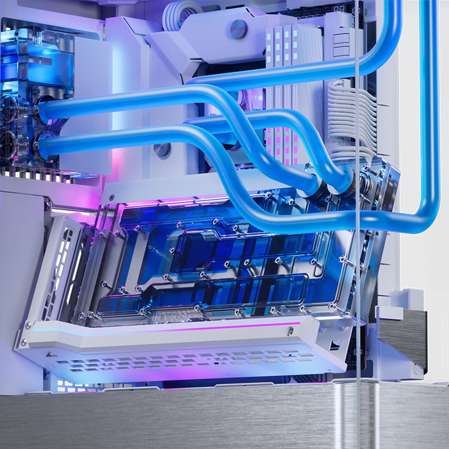 Rezervuar uji për PC Phanteks Glacier EZ-Fit 120RES DDC, D-RGB, i bardhë