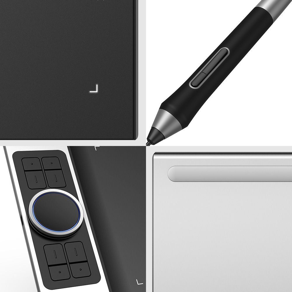 Tablet grafik XP-PEN Deco Pro, profesionist, 8 taste, i zi argjendtë