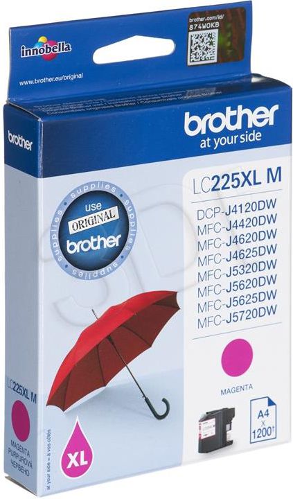 Bojë printeri Brother LC225XLM, origjinale, magenta