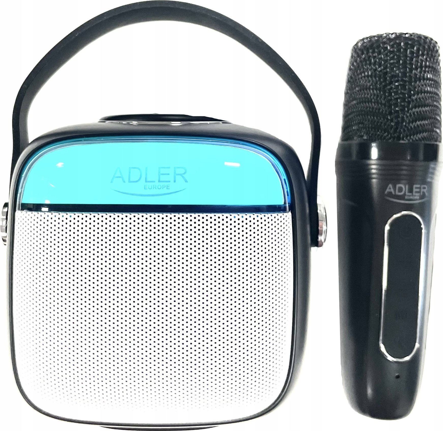 Kuti karaoke Adler AD 1199 me mikrofon, 8 orë bateri, Bluetooth 5.1, USB C, e zezë