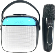 Kuti karaoke Adler AD 1199 me mikrofon, 8 orë bateri, Bluetooth 5.1, USB C, e zezë
