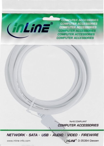 Kabllo InLine Mini DisplayPort në DisplayPort, 5m, e bardhë