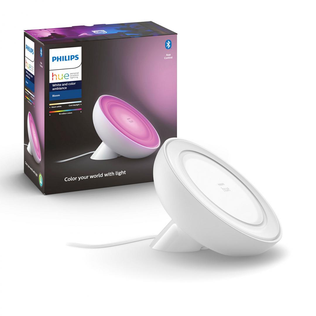Lampë tavoline Philips Hue Bloom gen4, LED, Bluetooth, e bardhë