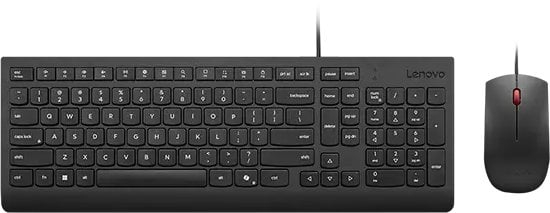 Set tastiere dhe miu Lenovo Essential Wired Combo, QWERTY danez, USB, i zi