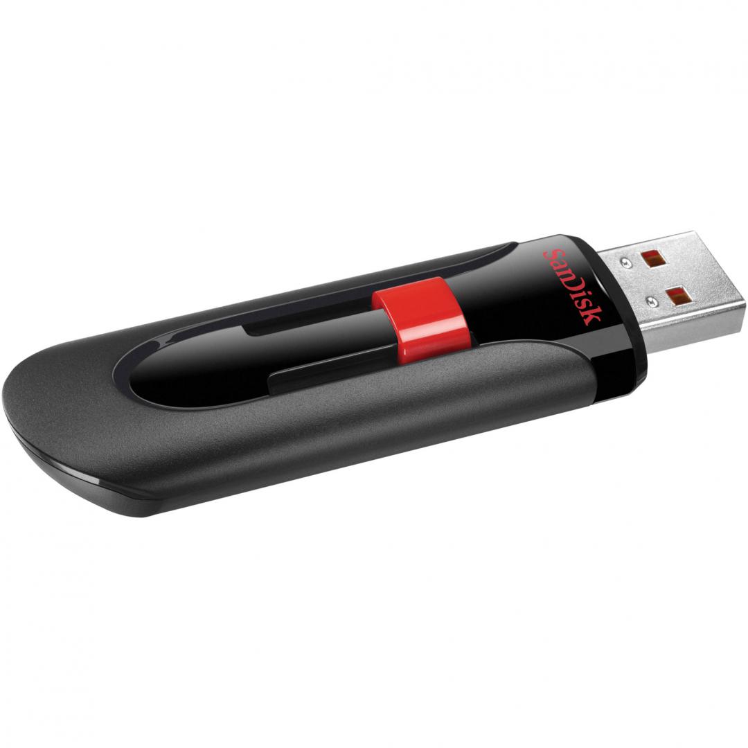 USB SanDisk Cruzer Glide, 32GB, USB 2.0, i zi e kuqe