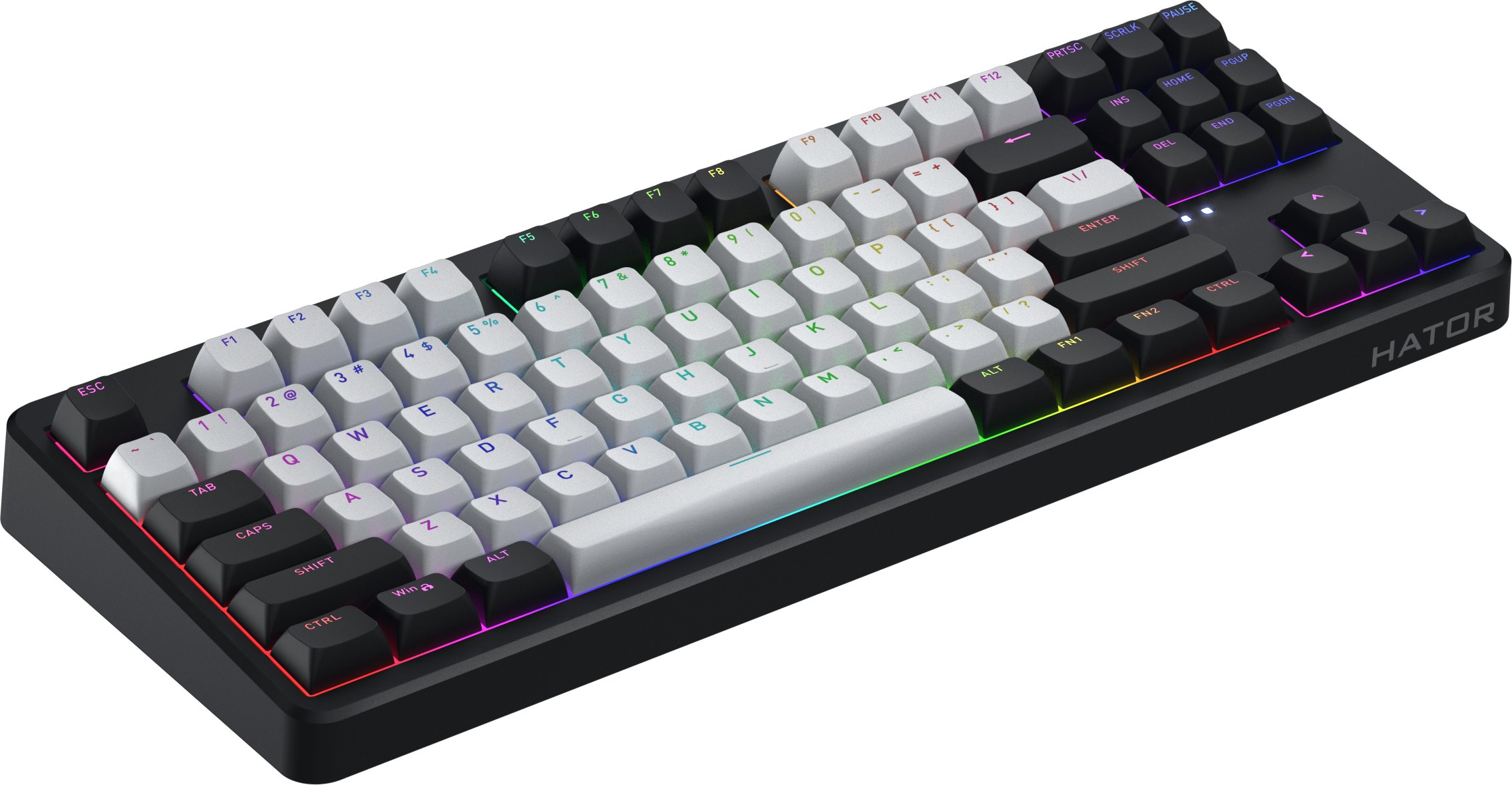 Tastierë gaming Hator HTK850 Rockfall 3 TKL, mekanike, RGB, pa numpad, me tel dhe pa tel, layout ENG
